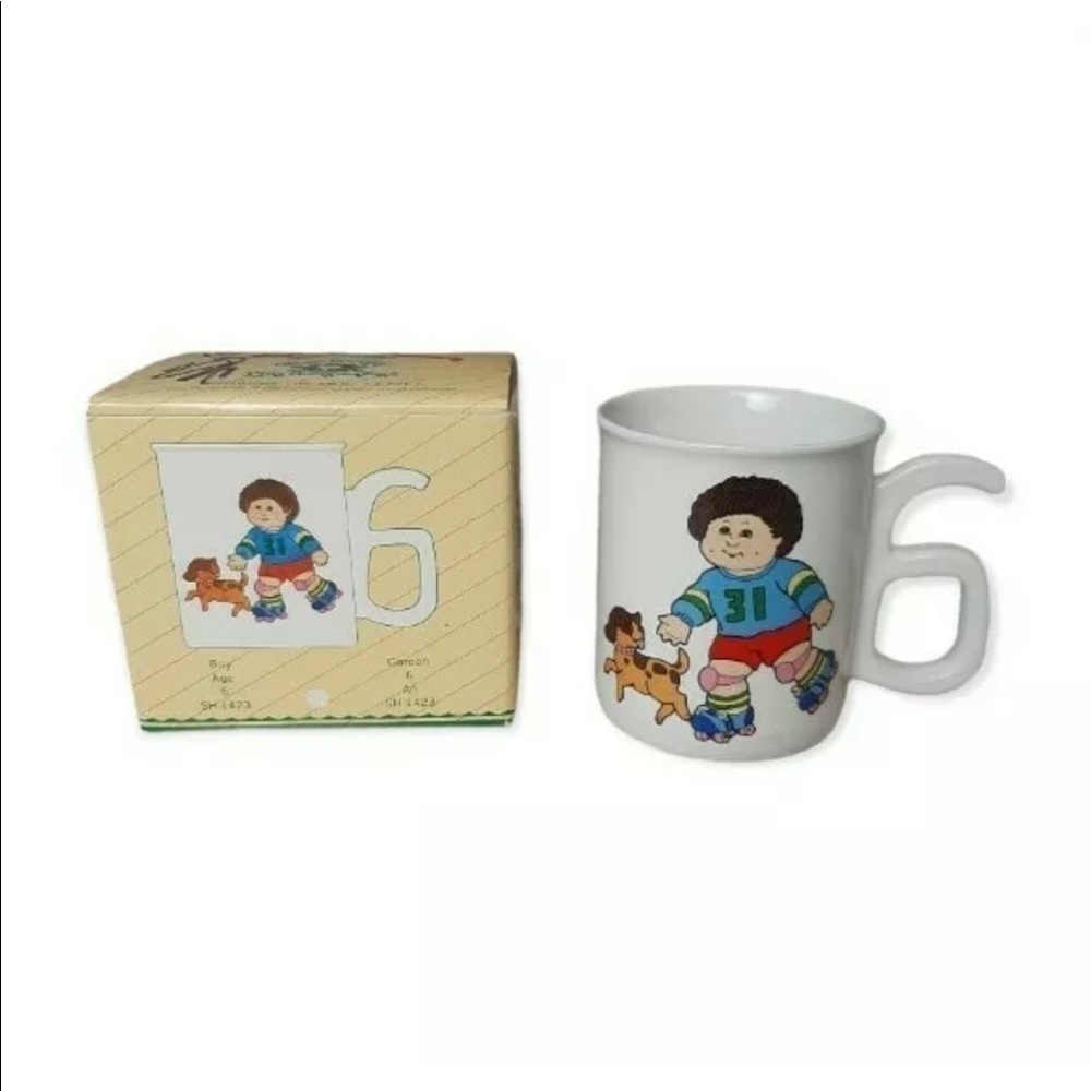 Vintage Cabbage Patch Kids Growing Up Mug Series Roller Skating Boy Age 6 Japan 